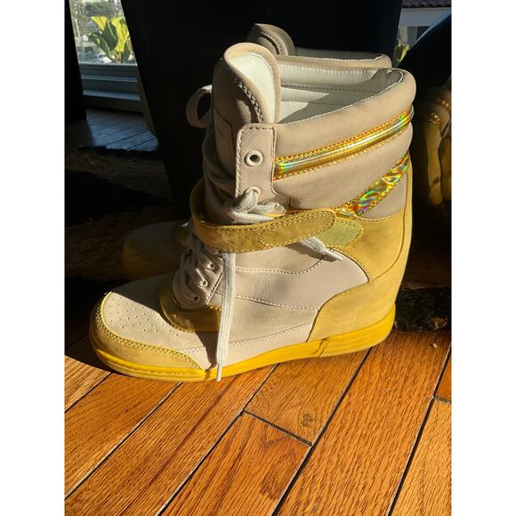 Marc by Marc Jacobs gRoOvY Yellow Hidden Platform high top Sneakers 39 - Picture 6 of 11